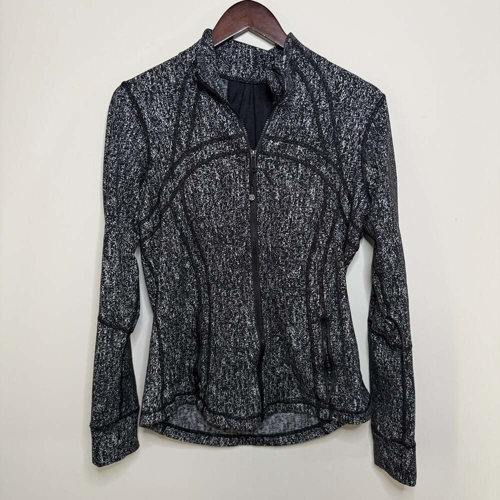 Lululemon Define Jacket in Suited Jacquard Black White Size 12
